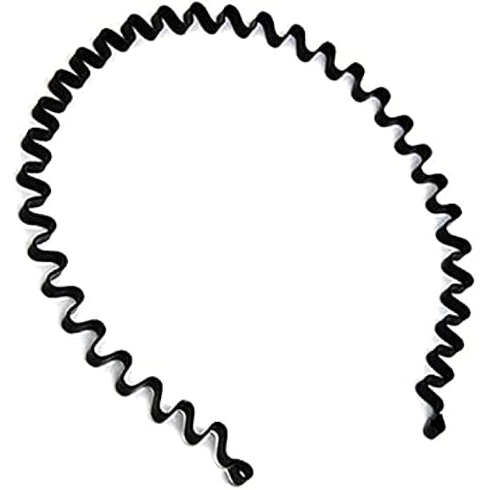 Nologo OEM Unisex Black Metal Comb Sports Band Long Hair HeadBand Black For Men and Women - Image 1